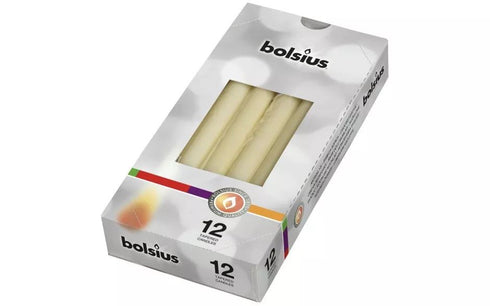 Ivory Tapered Candles - BOLUSIS Wrapped 12 Pack 103600356805