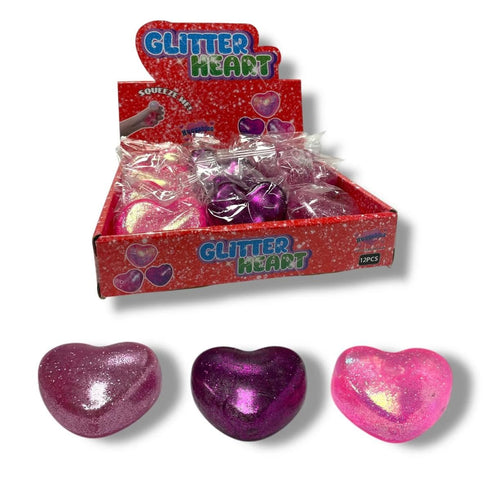 ASSORTED GLITTER HEART MALTOSE 7CM. HU8098