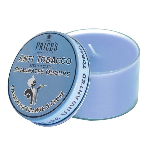 PRICES ANTI TOBACCO CANDLE ELIMINATES ODOURS IN TIN 30HRS. FR110316