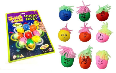 Squeeze Face Toy - Assorted Colours, Pack of 9 Stress Relievers