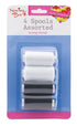 Sewing Thread Spools - 4Pk Cotton for Hand & Machine Sewing