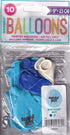 Birthday Boy Balloons - Blue & White Latex Pack of 10 | UNI56062