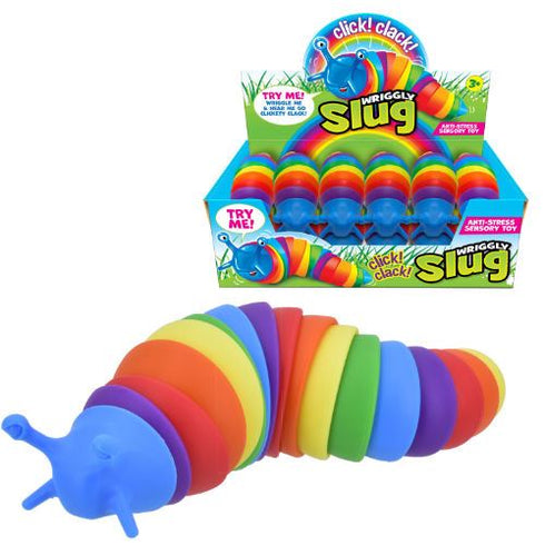 Sensory Slug Toy - KANDY TOYS Rainbow Wriggly Noisy Slug