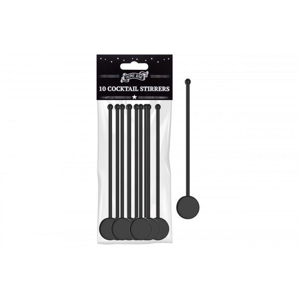 HOME BAR BLACK COCKTAIL STIRRERS 10/PK. AM2057