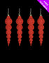4 ICICLES CHRISTMAS TREE BAUBLES PARTY HOME ROOM DECORATIONS ORNAMENT - RED. DP54058