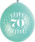 70th Birthday Balloons - Unique Party Multicolour Pack of 10