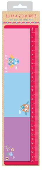 Owl Sticky Notes with Ruler - Cute Stationery Essentials