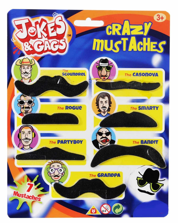 Novelty Moustaches 7-Pack - Perfect for Parties & Events