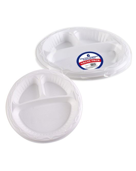 Disposable Compartment Plates 10.25" - Pack of 6 | BV9839
