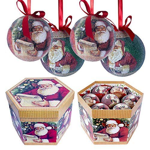 75MM POLYFOAM SHINY BAUBLES SANTA. 513121