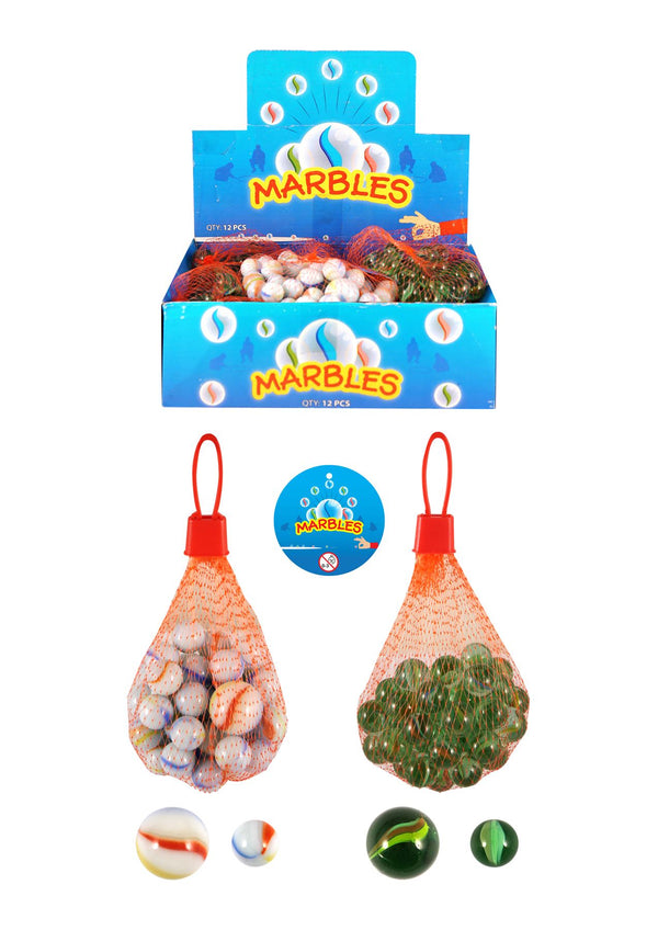 Marble Net Set - 50 Classic Glass Marbles for Kids T19102