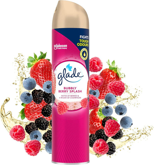GLADE AIR FRESHENER BUBBLY BERRY SPLASH 300ML ROOM SPRAY. HOLA095