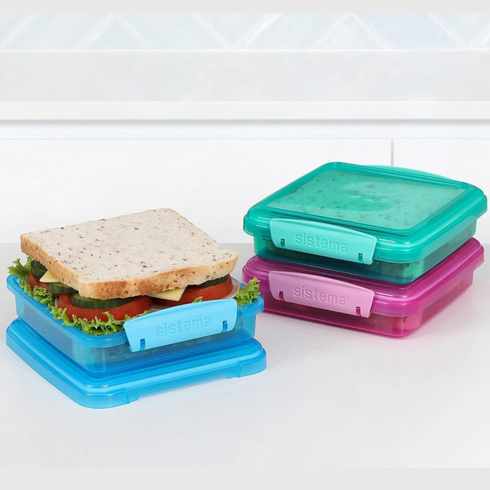 SISTEMA SANDWICH LUNCH BOX 450ML ASSORTED COLOUR - 1 PCS. SIS31646