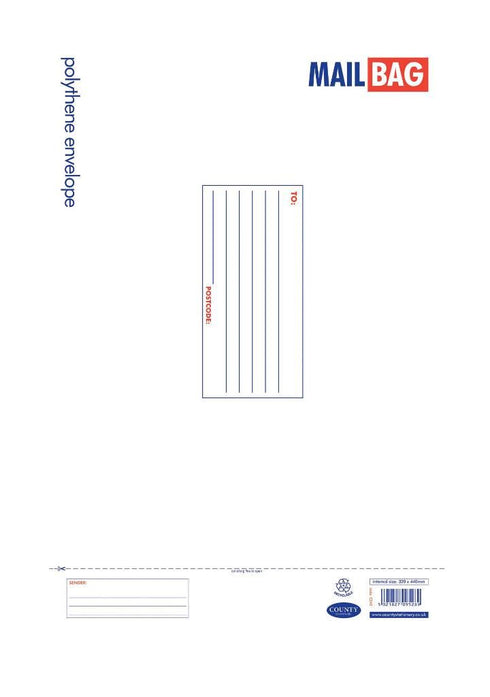 Large Polythene Mail Bags - White 320x440mm Pack of 25