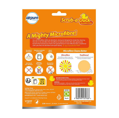 AIRPURE SCRUB-A-DUCK MICROFIBRE CLOTHS 3/PK. SAD-3PKMC-176