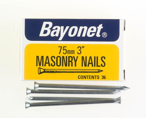 Masonry Nails 75mm - Zinc Plated, Durable, 36 Pack FS12214
