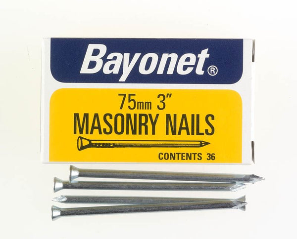 Masonry Nails 75mm - Zinc Plated, Durable, 36 Pack FS12214