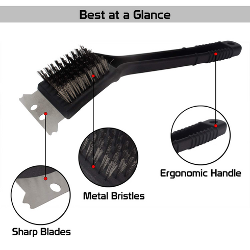 BLAZE BUDDY BBQ WIRE CLEANING BRUSH WITH STAINLESS STEEL SCRAPER. OL320575
