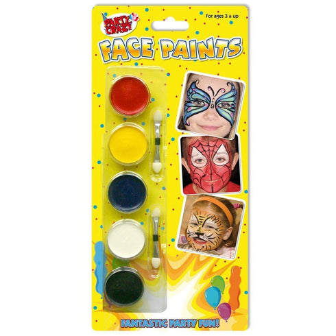 Kids Face Paint Kit - 5 Vibrant Colours with 2 Applicators