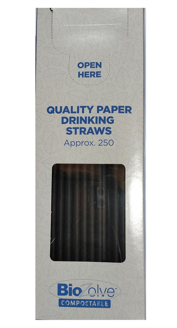 Biodegradable Paper Straws - Eco-Friendly 250/Pack | BIOZOLVE