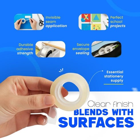 PRIMA 18MM X 33M ROLLS CLEAR TAPE PACK 8. NEPPC1833