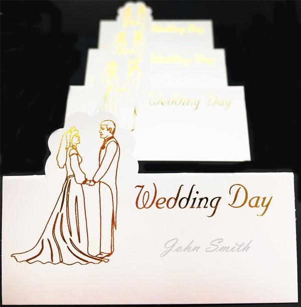 10 WEDDING DAY GOLD LETTERS PLACE CARDS. 143719