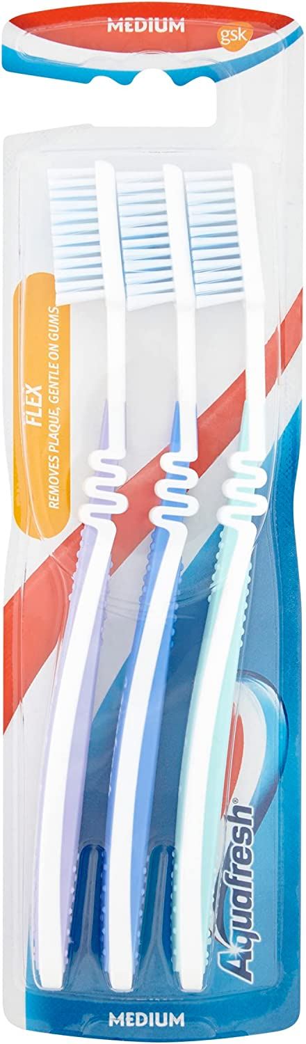 AQUAFRESH FLEX TOOTHBRUSH MEDIUM 3/PK. AQUCF