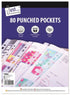 JUST STATIONERY 80 CLEAR PLASTIC PUNCHED POCKET. TA4055