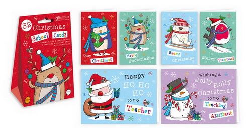 GIFTMAKER CHRISTMAS SCHOOL GREETING CARDS - NOVELTY CHARACTERS. GC401