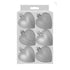 GLITTER / MATT HEART SHAPE CHRISTMAS TREE BAUBLES 50MM 6/PK - SILVER. DP55163