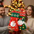 XMAS FELT SANTA SNOWMAN STOCKING 40CM X 25CM. K9554