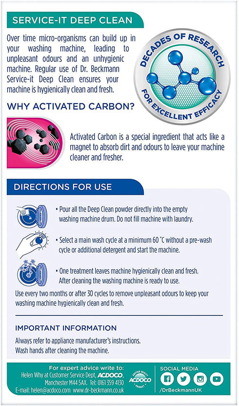 Washing Machine Cleaner - Dr Beckmann Service It 250gr