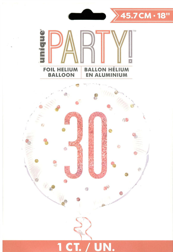 Rose Gold 30th Balloon - Perfect for Milestone Celebrations