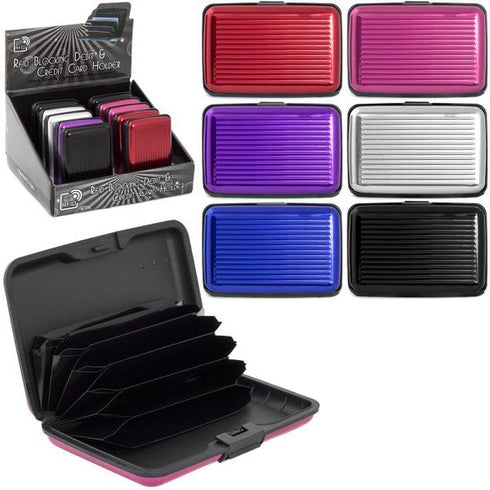 ASSORTED BRIGHT METAL CREDIT CARD HOLDER. LP28909