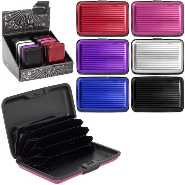 ASSORTED BRIGHT METAL CREDIT CARD HOLDER. LP28909