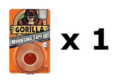 Gorilla Mounting Tape - Crystal Clear Heavy Duty 1.5M