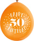 50th Birthday Balloons - UNIQUE PARTY Happy 50th Multicolour Pack