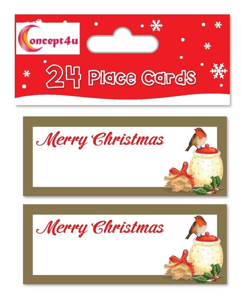 Gold Place Cards - 24 Traditional Robin Design for Elegant Tables