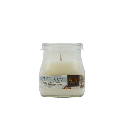LUMAR AROMATIC COCONUT SCENTED YOGURT GLASS CANDLE JAR 100GM 24HRS. PS109017