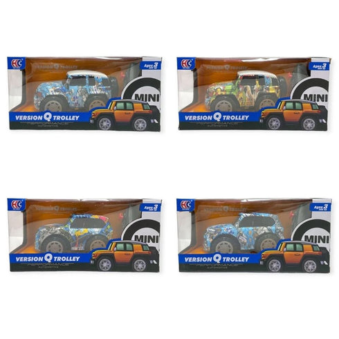 VERSION Q TROLLEY ASSORTED REMOTE CONTROL GRAFFITI CAR 16CM. RC20287