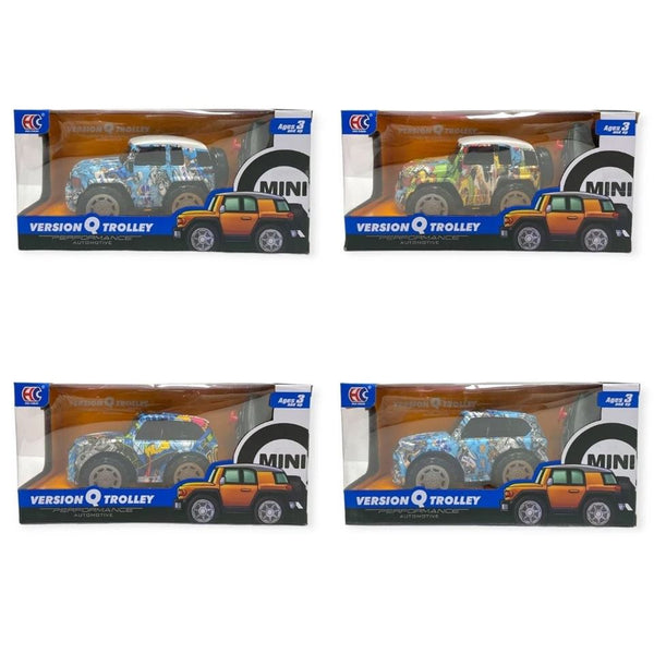 VERSION Q TROLLEY ASSORTED REMOTE CONTROL GRAFFITI CAR 16CM. RC20287