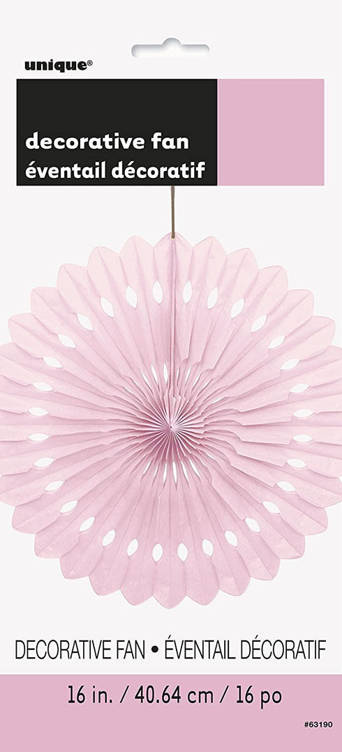 Baby Pink Fan Decoration 40cm - Unique Party Tissue Decor