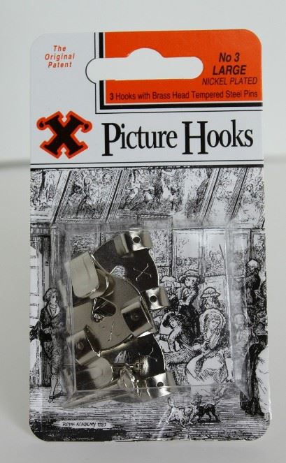Nickel Plated Picture Hooks - SHAW X Large No. 3, 3/Pack FS12827
