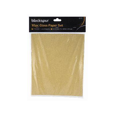 Glass Sandpaper Assortment - BLACKSPUR 10 Pack GP271