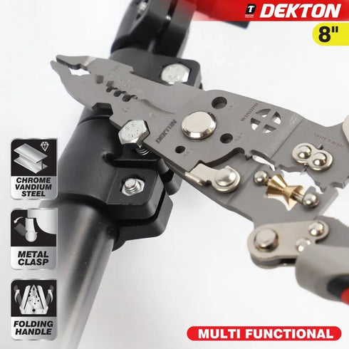 DEKTON MULTI FUNCTIONAL WIRE STRIPPING PLIERS 8". DT20150