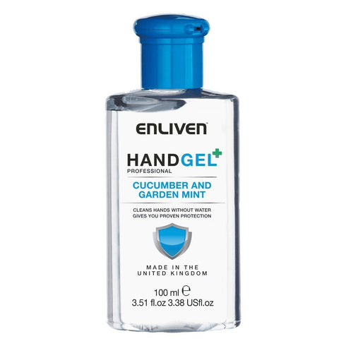 ENLIVEN PROFESSIONAL CUCUMBER & GARDEN MINT HAND GEL SANITISER 100ML. 502158