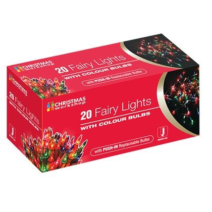 CHRISTMAS WORKSHOP 20 MULTI COLOUR BULBS INDOOR FAIRY STRING LIGHTS. BML75710