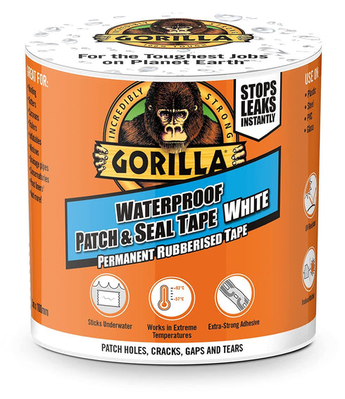 GORILLA WATERPROOF PATCH & SEAL TAPE WHITE 100MM X 3M. 3044741