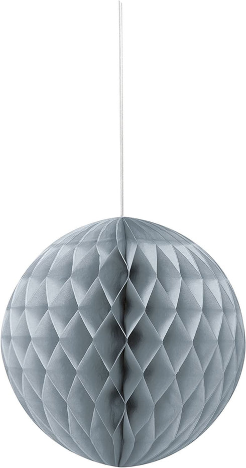 Silver Honeycomb Pom Pom 8 Inch - Elegant Party Decor UNI63224