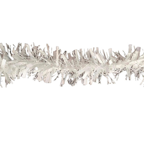 MISTER TINSEL CHRISTMAS DECORATTION VALUE WHITE TINSEL 2M X 100MM. MT/100B/55